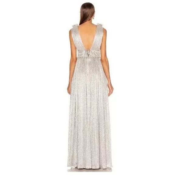 JONATHAN SIMKHAI SILVER PLUNGE NECK LONG DRESS SIZE M - Picture 4 of 9